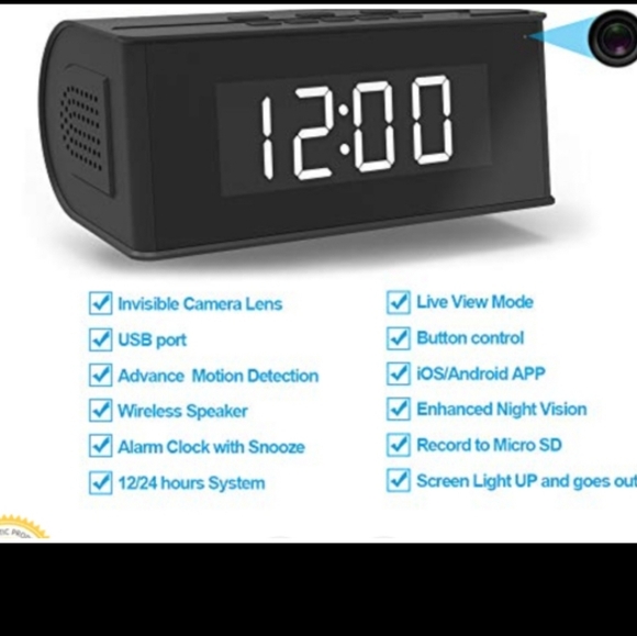 NWB- Hidden Camera Alarm Clock Security Cam (New in Box) (Same day ship) - Picture 3 of 5